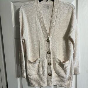LOFT Women's Cream Cardigan Sweater